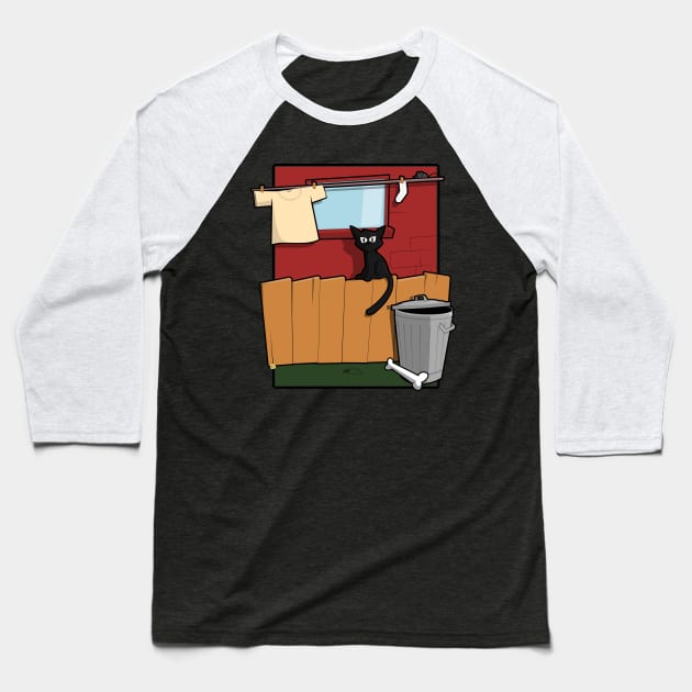 A cat in the alley Baseball T-Shirt by vhzc